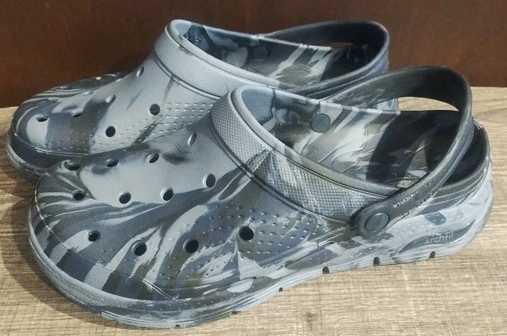 Skechers Archfit Clogs Mens 11.5 Camo Lightweight Slip On Water Shoes Strap